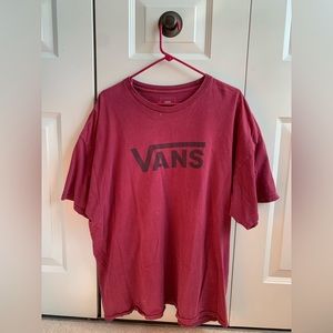 vans maroon logo t-shirt